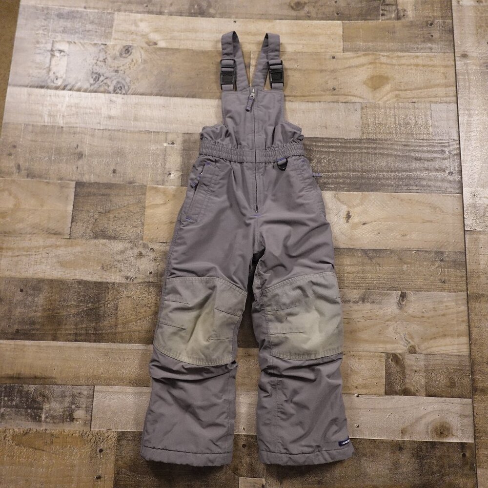 Lands’ End Insulated Snow Bib Overalls Kids Size 6 Gray Winter Ski